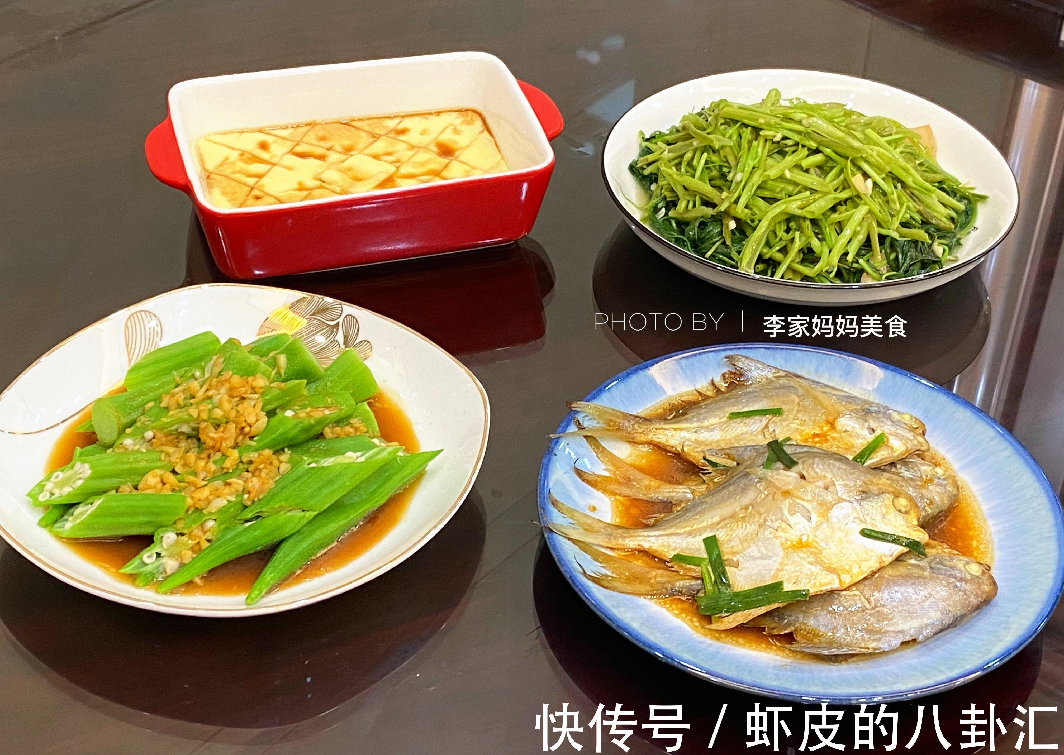 空心菜|福建一家5口的午餐火了，简单家常，网友：量太少，标准南方菜