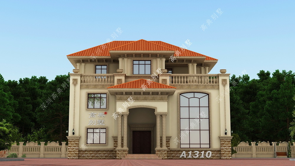 欧式|三层欧式别墅,外观造型美观,很符合农村的生活环境。