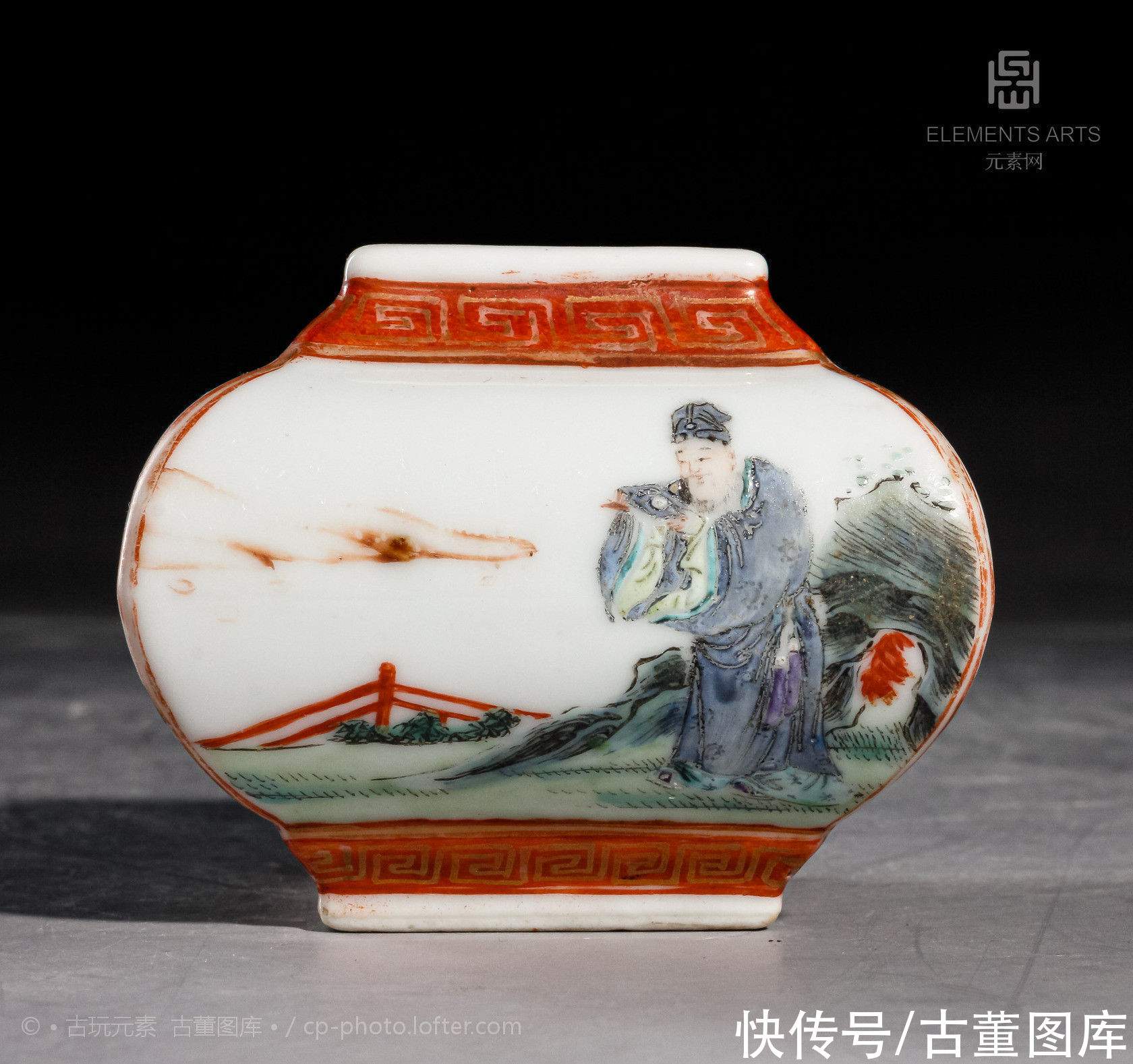  民国|民国四爱图新粉彩水盂