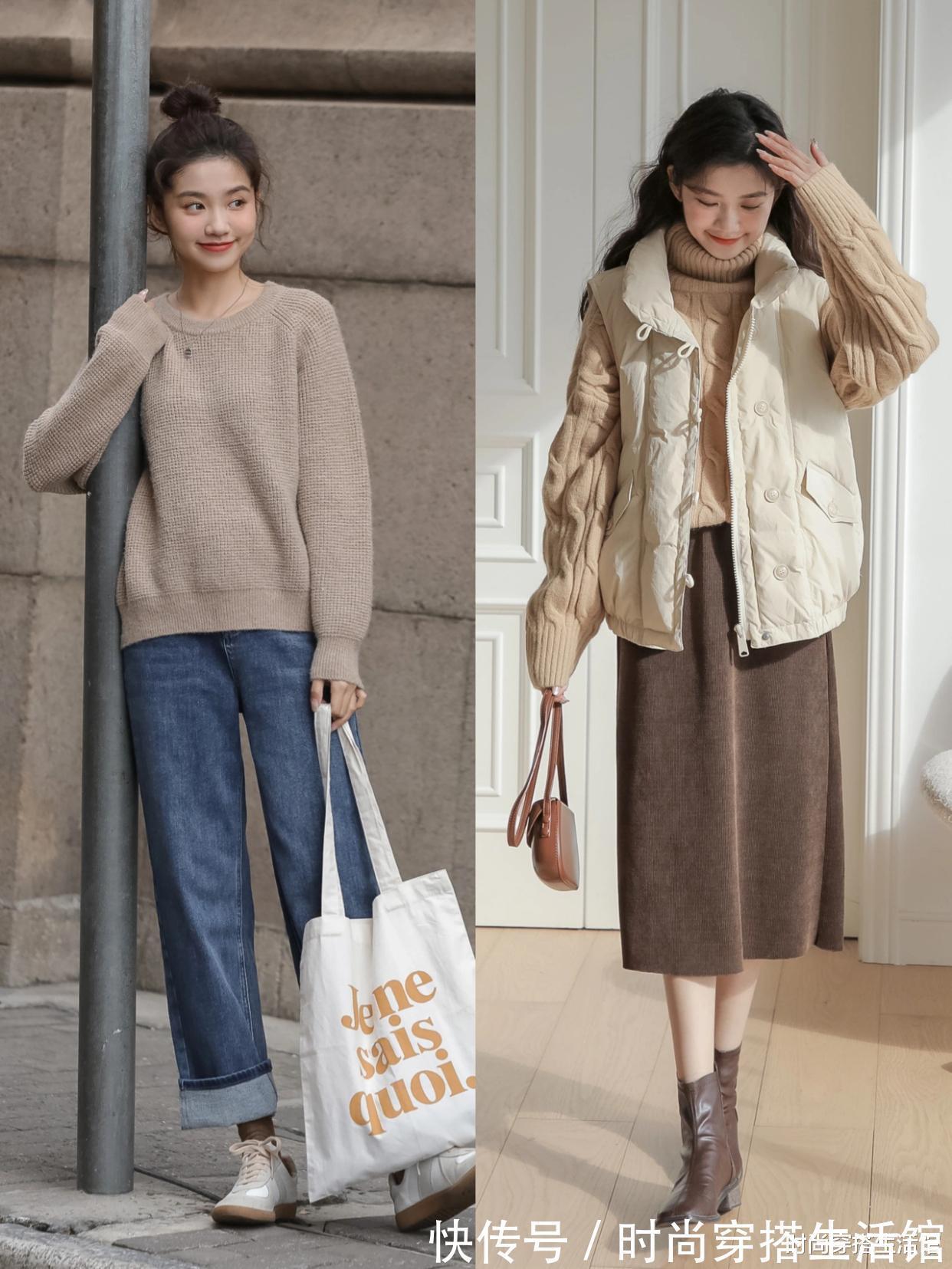 阔腿裤|冬天的毛衣不要随便搭,4个显高公式和1个总结,穿出满满高级感