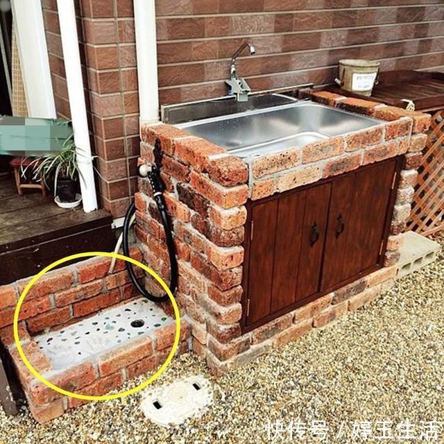 老公|老公手艺就是好,用50块红砖在院子里砌个洗手池,一分钱都没花