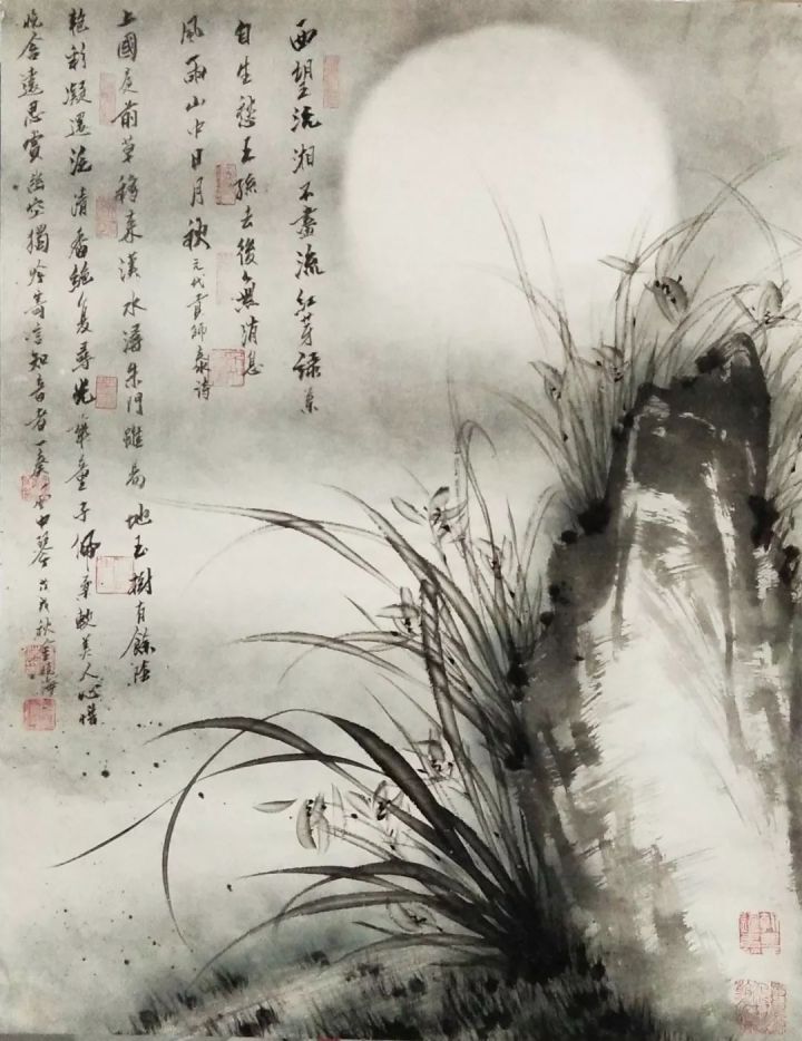 花鸟$金晓海用笔墨创造了一个幽静典雅、诗情禅境的水墨花鸟世界