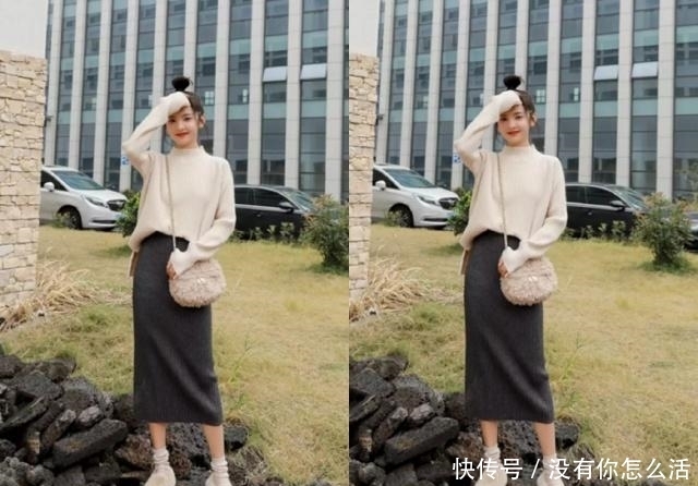 毛衣搭配针织裙最in,减龄又显瘦,谁穿谁先美!