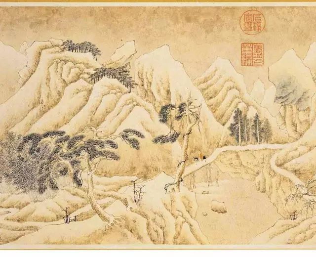 溪山积雪并草书咏雪诗合卷！文徵明雪景山水：平淡自然、孤高拔俗