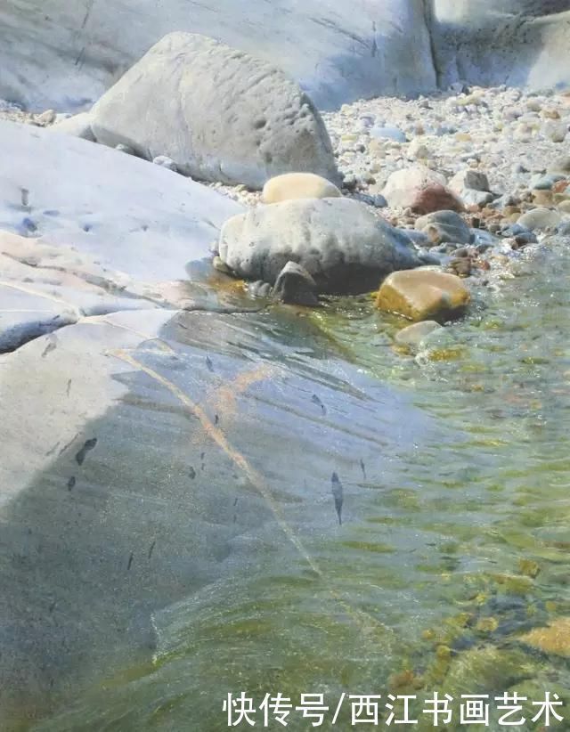 克拉科夫$这位瑞典水彩画家把海边的石头质感画得好极了