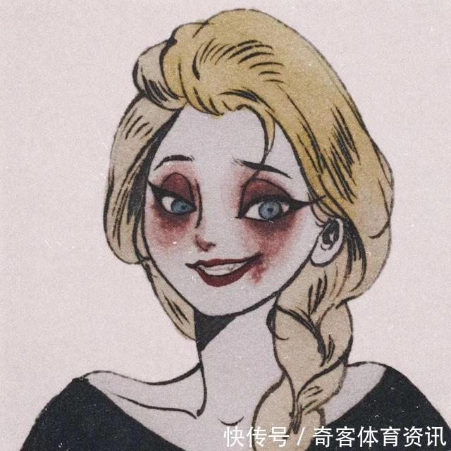 妆容|当迪士尼公主换上恐怖妆容,艾莎女王眼神太可怕,安娜变成布娃娃