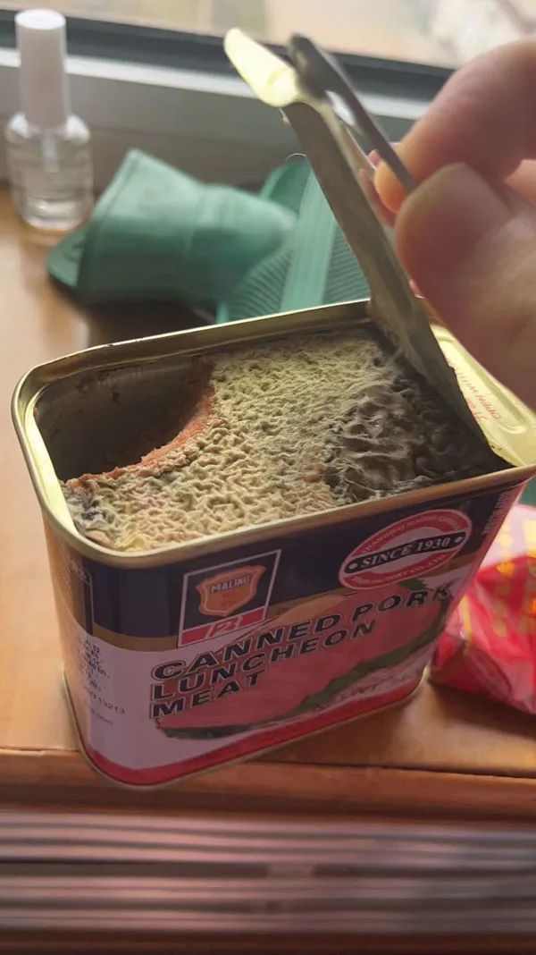 食品|看吐!这一知名连锁超市被曝光:午餐肉长毛、宽粉包渗水发臭