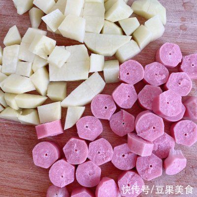 孜然土豆火腿，三原色搭配，颜值又开胃
