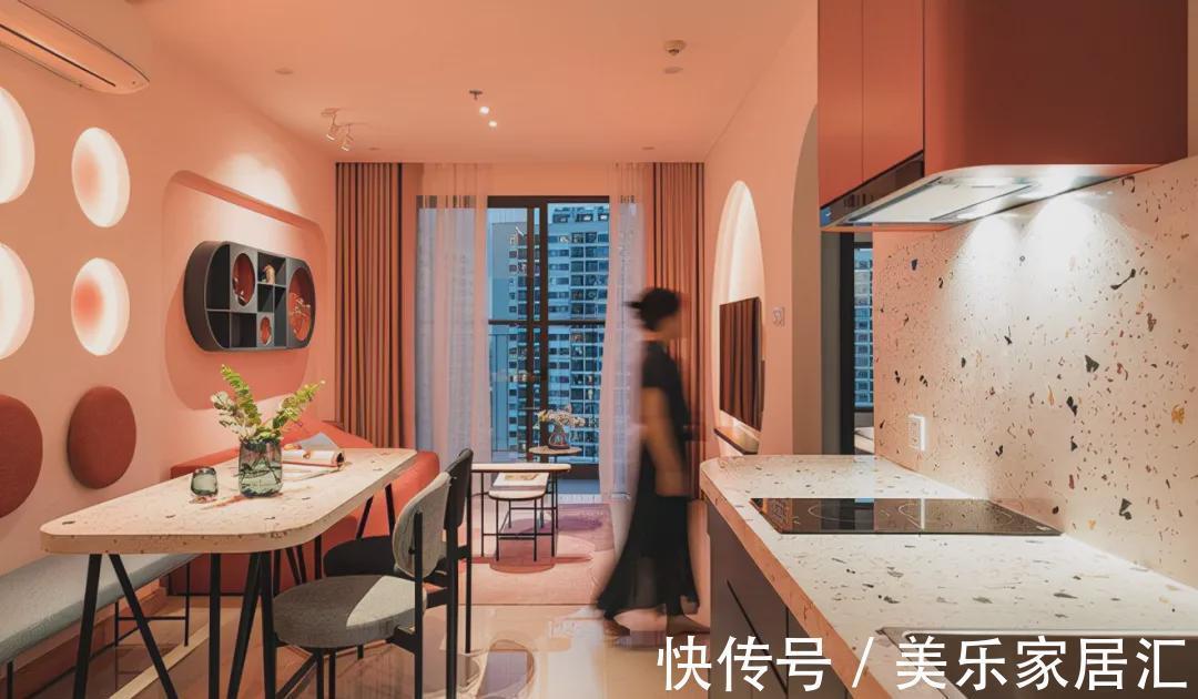 内嵌|敢想不敢装的家,她在这65㎡实现了,配色用到极致,全小区独一份