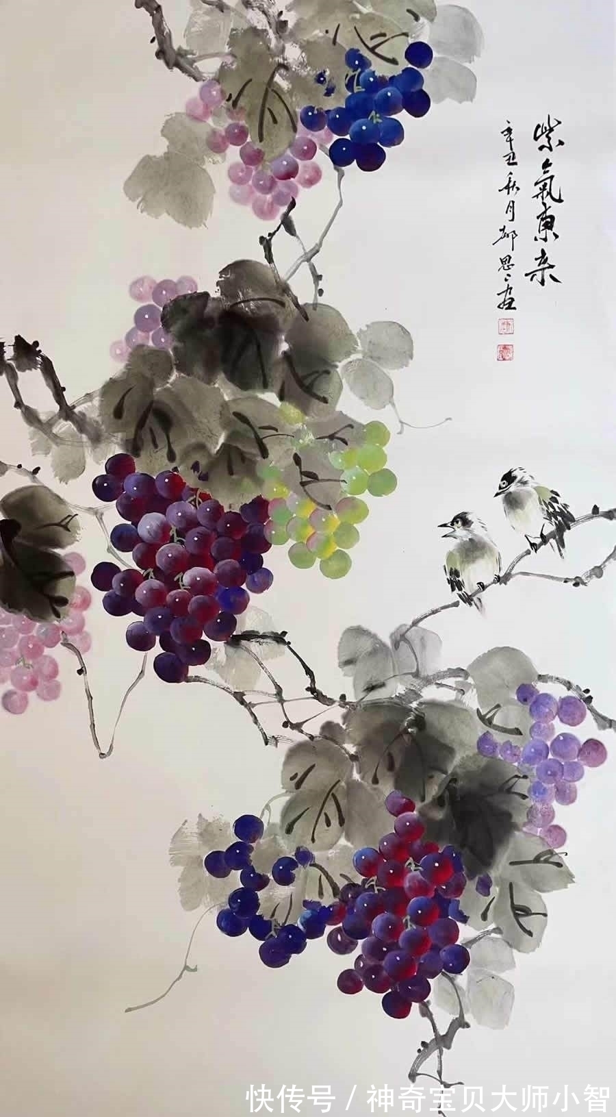 花鸟画家&郝思思:妙笔神韵,刻画入微,传承经典的美女花鸟画家