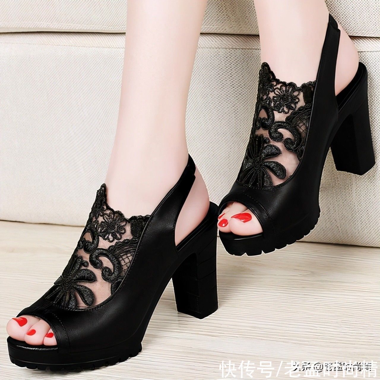 凉鞋 脚背不好看?试试当下流行的网纱高跟凉鞋,时髦美白还清爽