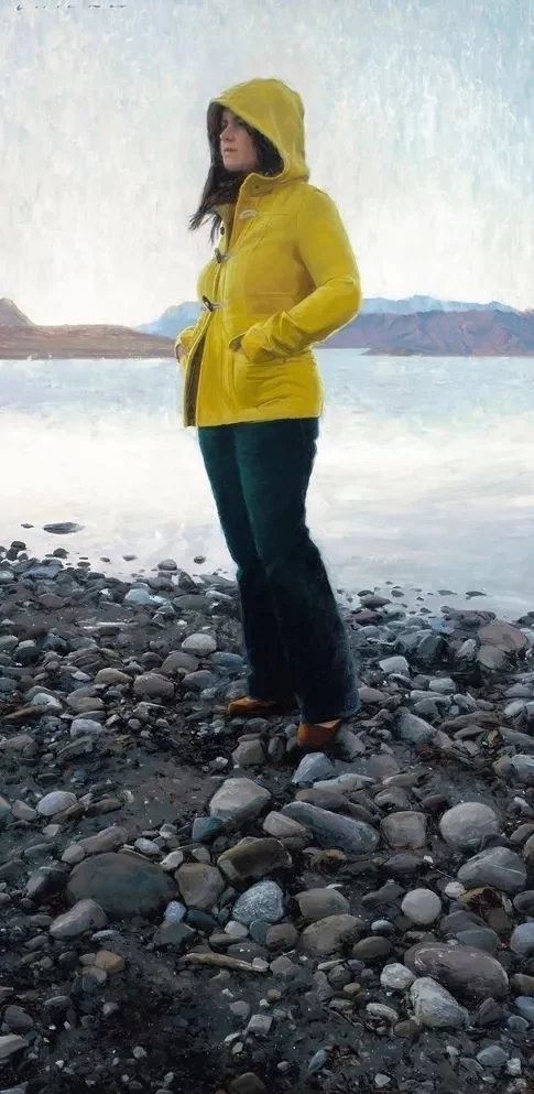 油画#每一幅肖像油画中,凯西·查尔兹都努力捕捉到人类形态的美