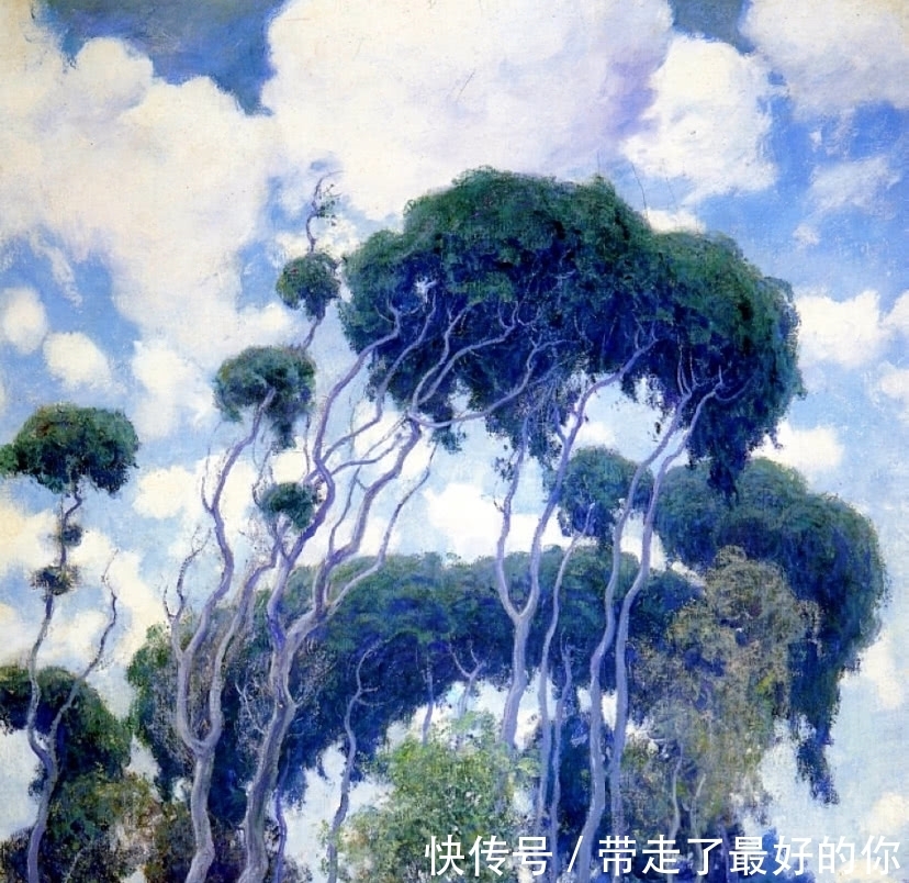 美术欣赏之画家笔下的紫色远山跟雪水