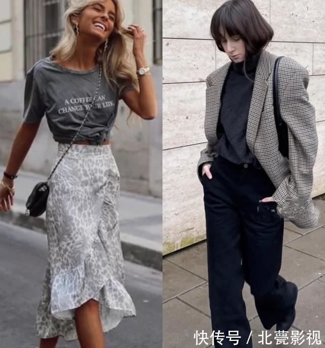 深灰色|早秋最时髦的配色:“浅灰+深灰”,气质高级,谁看了不说一声绝