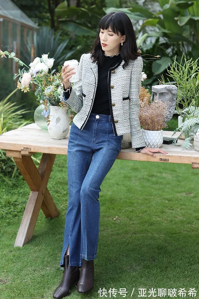 直筒裤 九分裤+短靴=入冬最潮搭配套路,显瘦显高帅翻天!