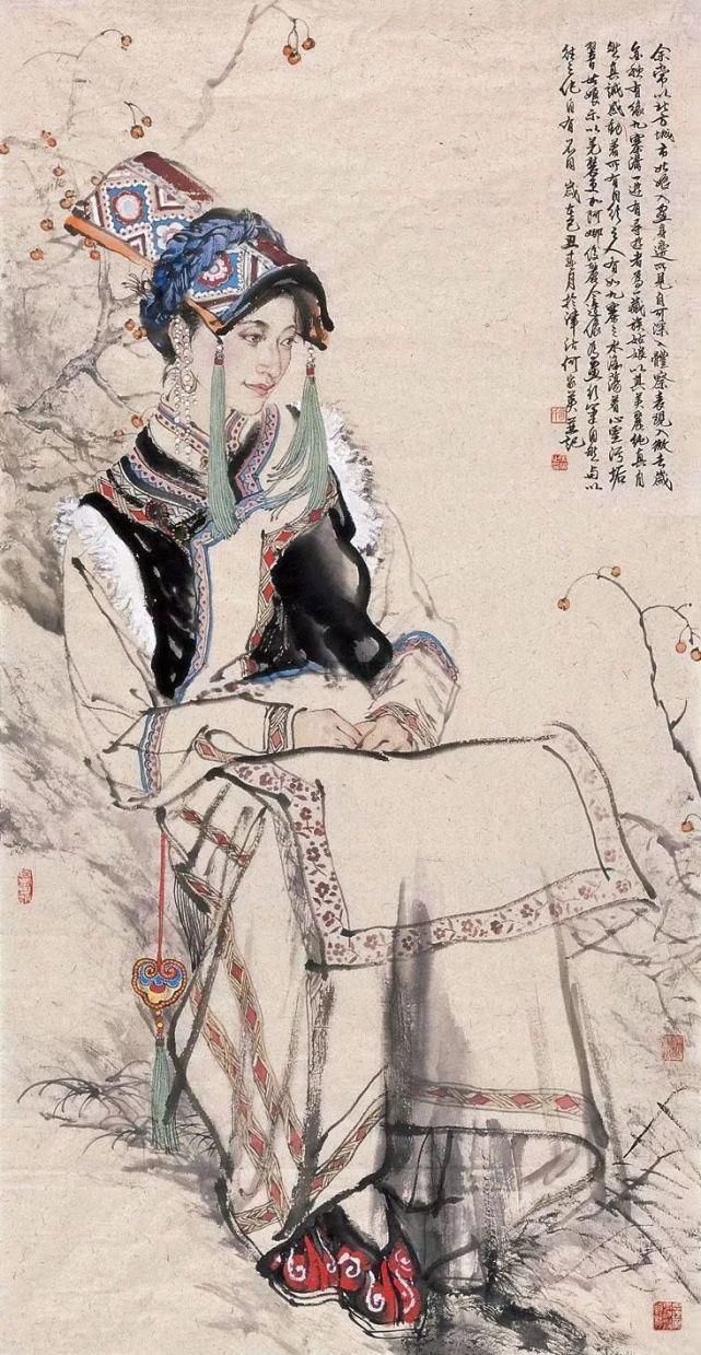 绢本!国画:何家英画笔下的怜怜女儿态,不同寻常的美感!