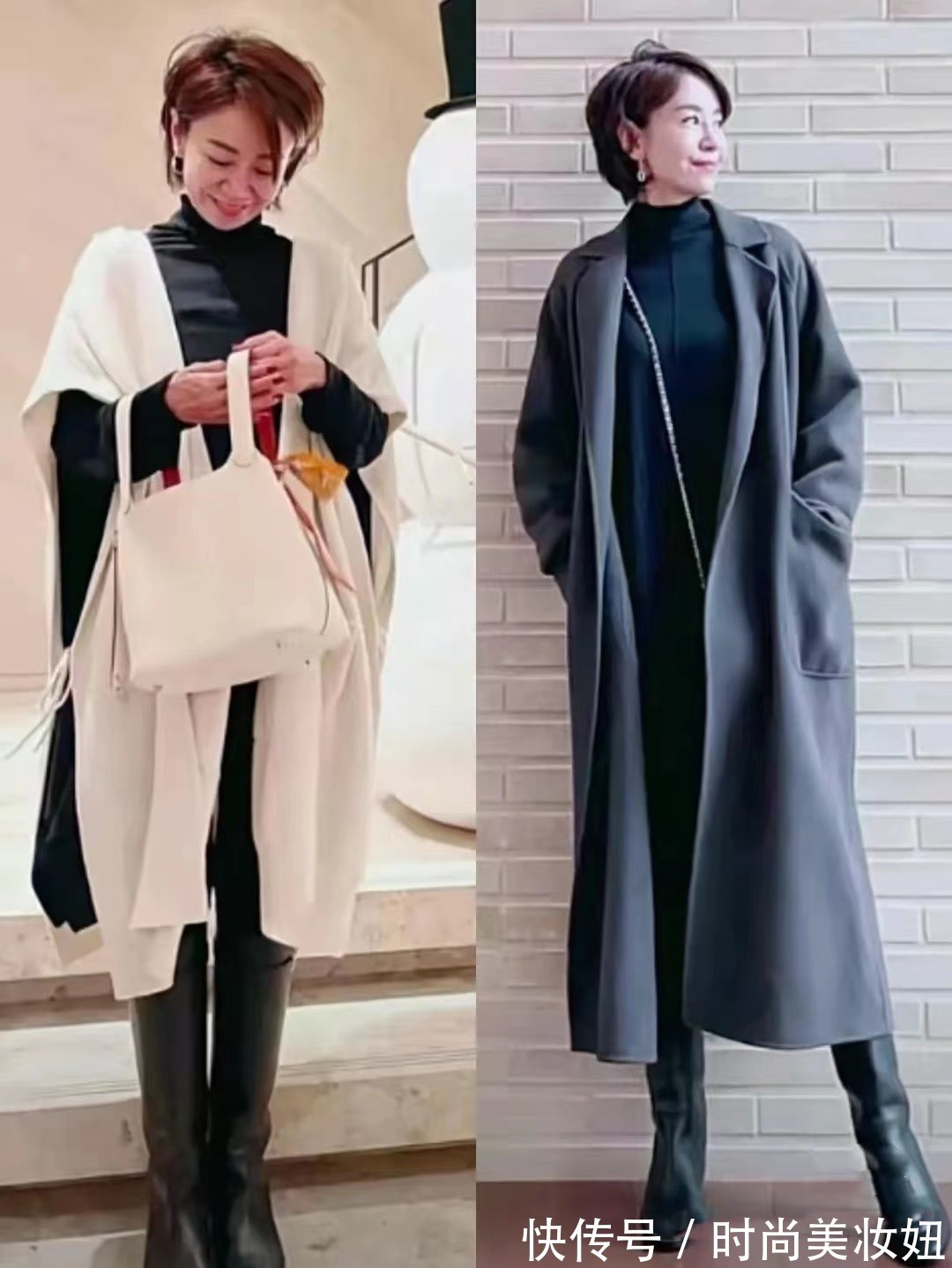 造型|50岁要学日杂博主穿搭,简单的配色显气质,照穿美得优雅大方