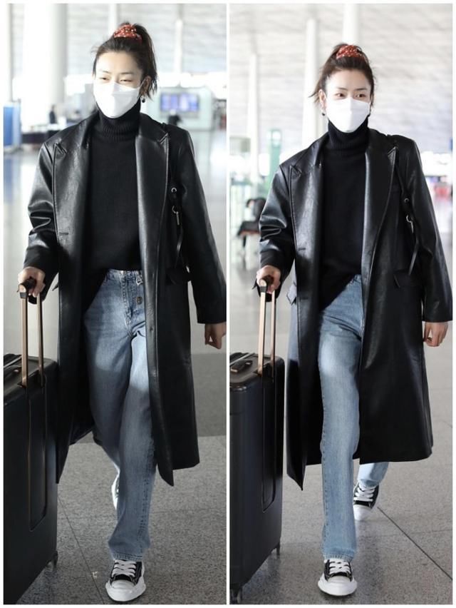 刘雯的178身高真不白给,标准九头身帅气有型,头上的小红花亮了