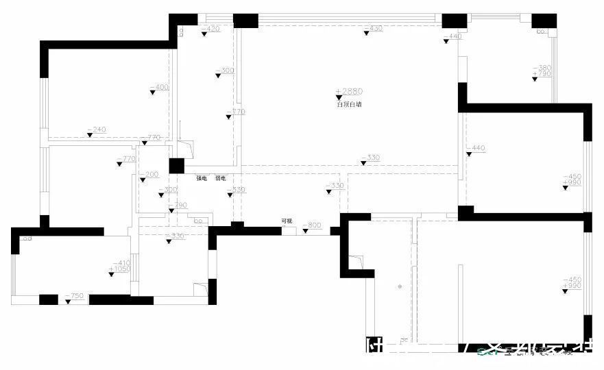 家居|206㎡大户型装修案例：超大横厅+衣帽间+景观阳台，神仙配色 心动