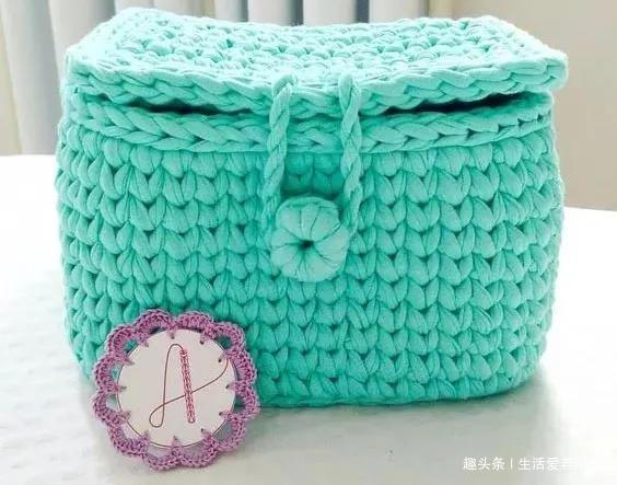 布条这样钩织,快速变收纳筐,放家里不好用吗DIY编织附教程