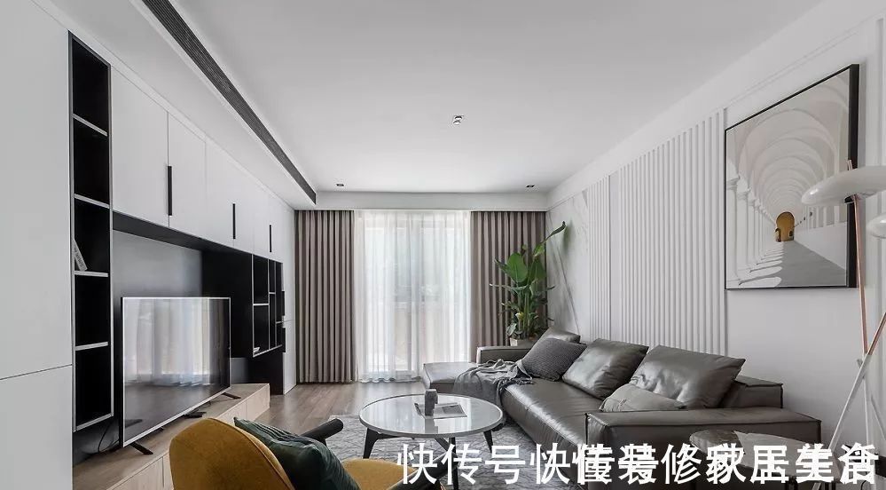 效果图|110㎡现代风格装修效果图,简约舒适的小资格调!