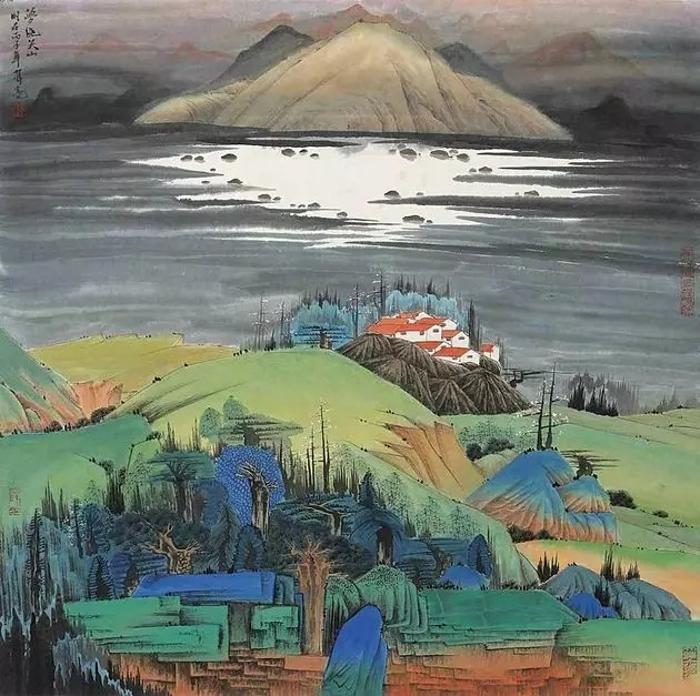 山水画$“江南鬼才”笔下的工笔山水画,色彩丰富,太震撼了!