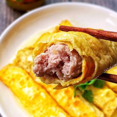 蛋液|鸡汁鲜肉蛋卷