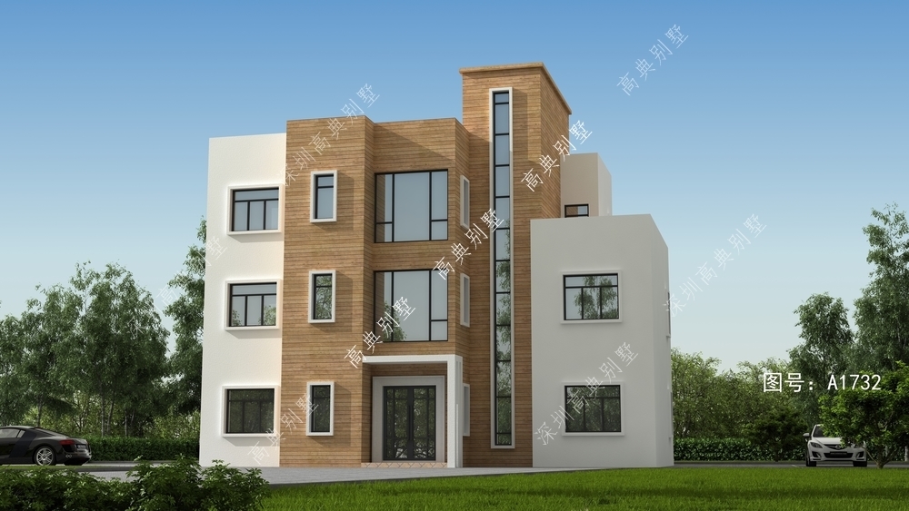 别墅|这款三层现代别墅,外观别致大方,是品味的象征。