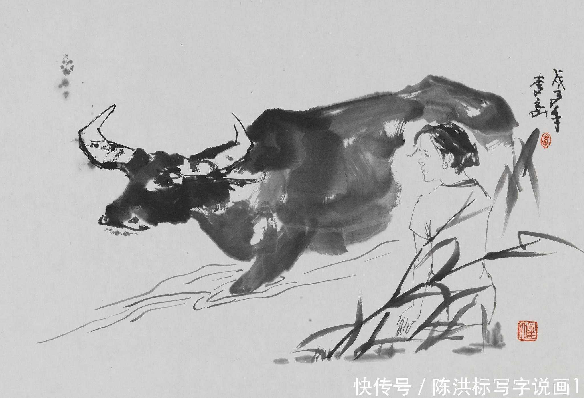 牛画|一幅牛气冲天的画,却让画家陈李新,结缘中国科技产业大咖戴伟民