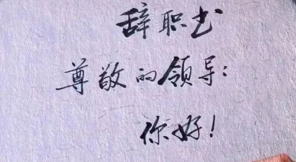 在线条@书法高手用“启功体”写辞职书，清刚劲秀，笔法精妙，字字精彩