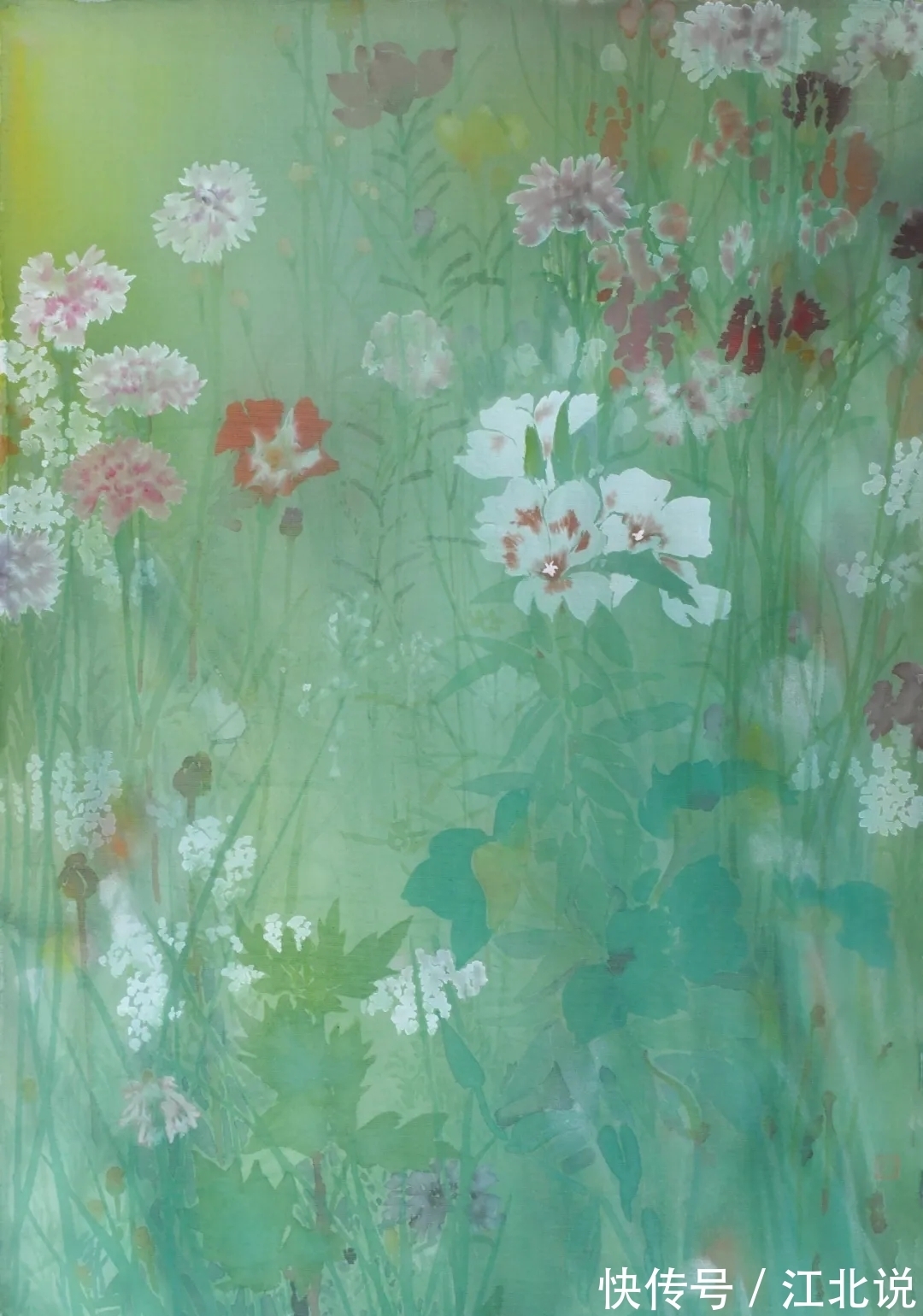 南田&李恩成没骨花鸟画，得南田先生之逸趣