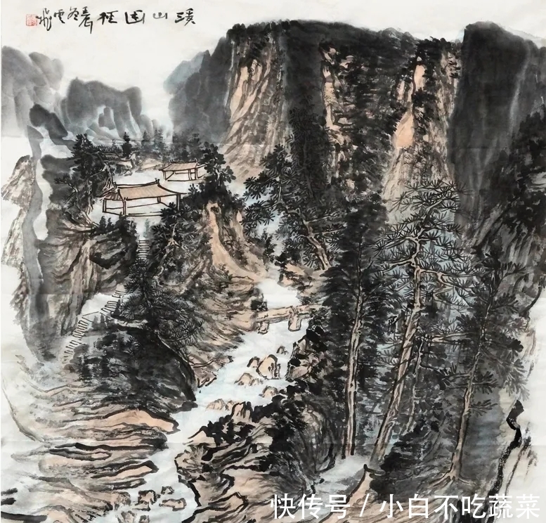 水墨#书画一体,意蕴无尽|白云飞水墨山水画