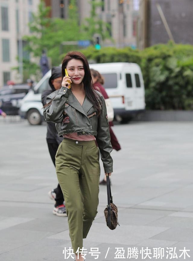 外套|墨绿色皮衣外套,优雅迷人,婀娜多