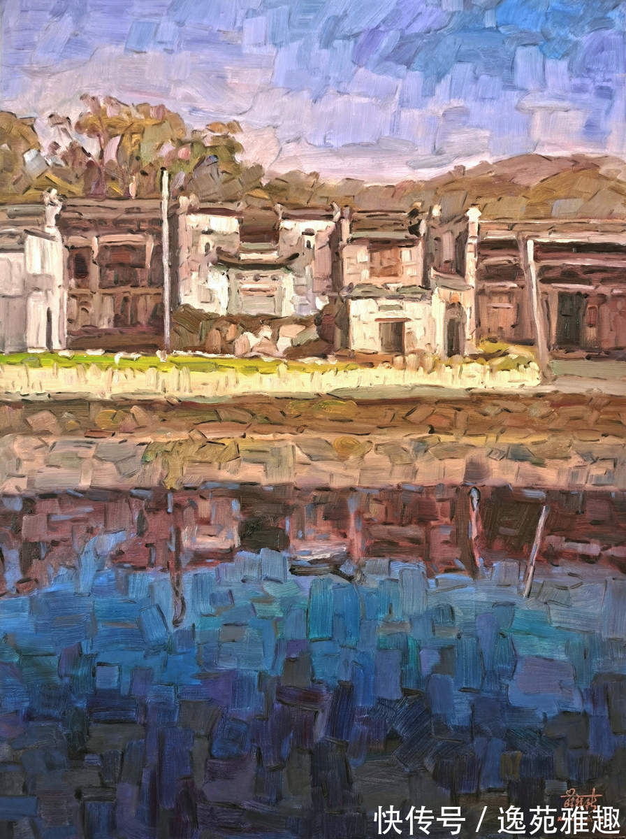 油画@「作品欣赏」唯美的婺源,五彩斑斓!画家薛祥新写生作品欣赏