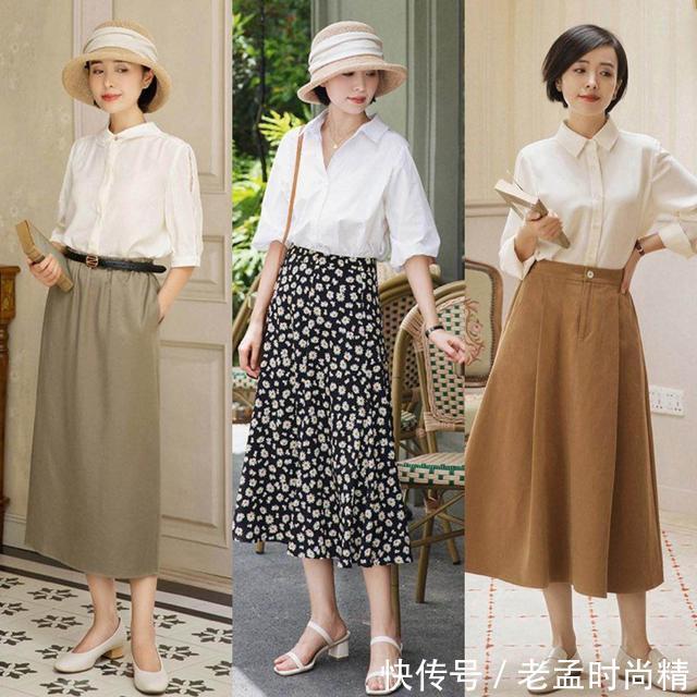 裤装|女人不管高矮胖瘦,都可以放心穿“半身裙”,百搭又好看
