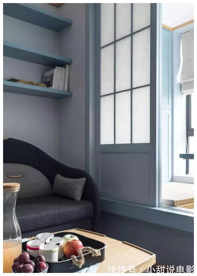 卧室|67㎡薄荷蓝小宅,阳台改榻榻米,卧室增加休闲区,设计太亮眼了!