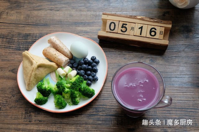 水煮西兰花|29天早餐分享,一人份,有荤有素有粗粮,自己做的早餐就是香