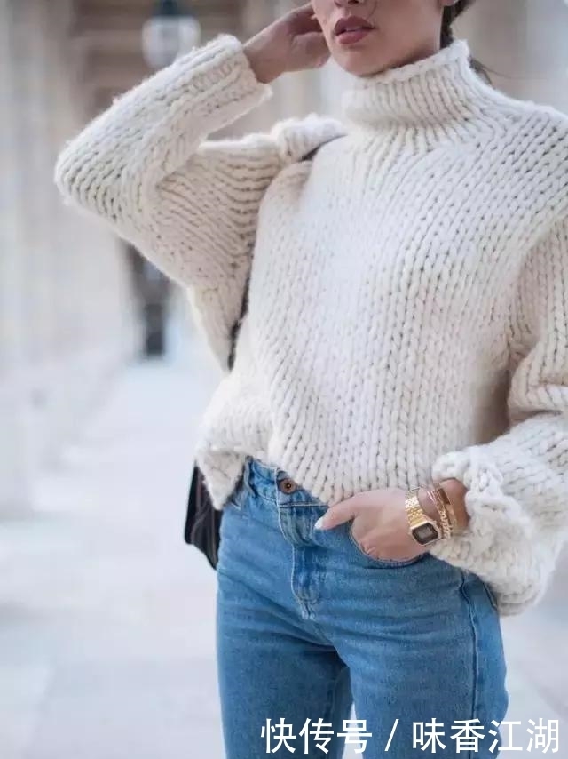 今年最火高领毛衣+大衣,才是秋冬绝配!