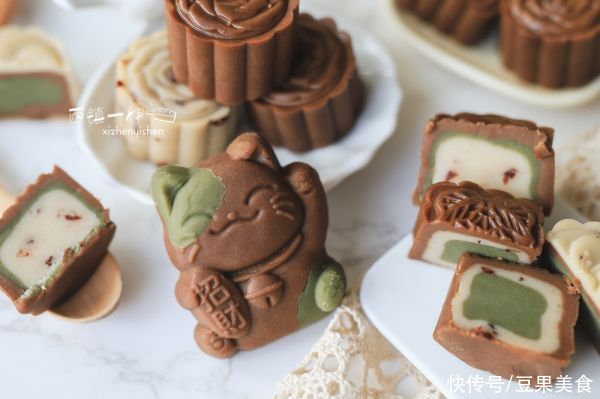 蔓越莓丁|免烤多层咖啡月饼