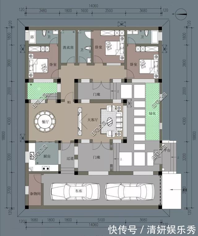 平面|2021年农村建房子，推荐这15套中式小院，造价便宜还实用