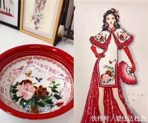 洗脸盆|美术生用“包装”画礼服,款款复古风十足,网友手被天使吻过