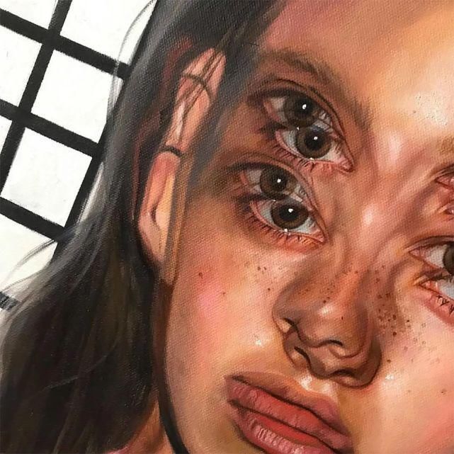 鬼点子|他的肖像画让人感到眩晕，陷入自我怀疑，需要多眨几次眼才能看清