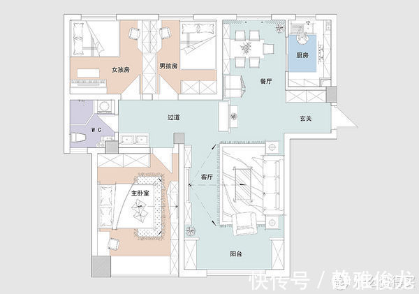 书柜|取消传统电视墙，改做书柜，全屋充满书香之气，有很强的学习氛围