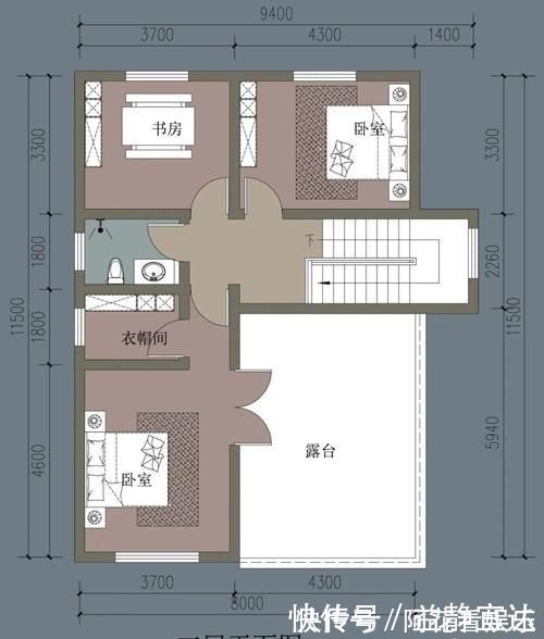 占地面积|农村自建三层别墅,面宽仅11米,7室1厅带书房,占地面积小也能建好房