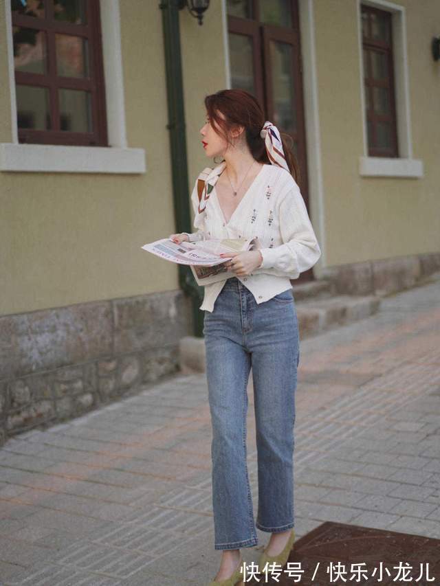 香风|秋天不穿裙子也很浪漫,针织开始搭配牛仔裤优雅大气,高级时髦