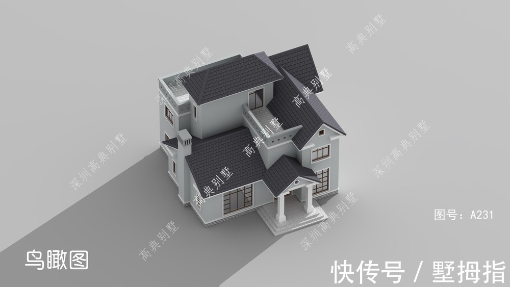 气派|带柴火灶的农村别墅，外观气派十足，整体造型别致美观。