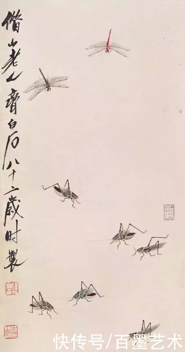 蝴蝶|齐白石草虫图200张,他把草虫画活了