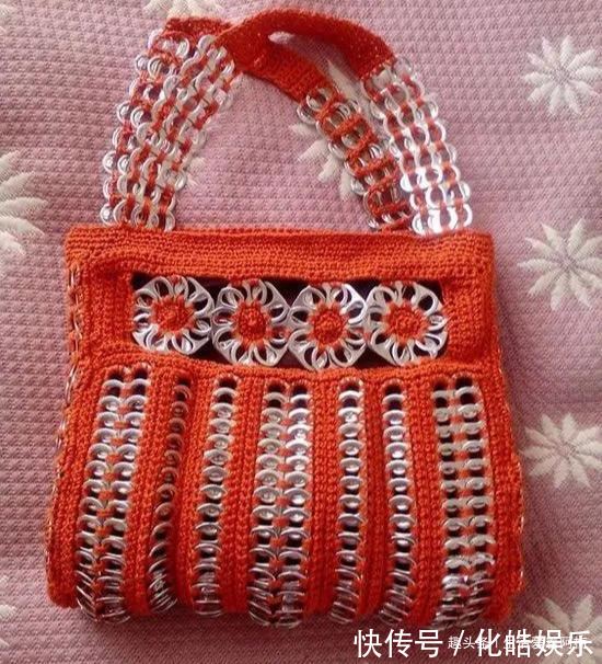 在易拉罐拉环上编织，钩成的包包耐看耐用！DIY变废为宝附教程