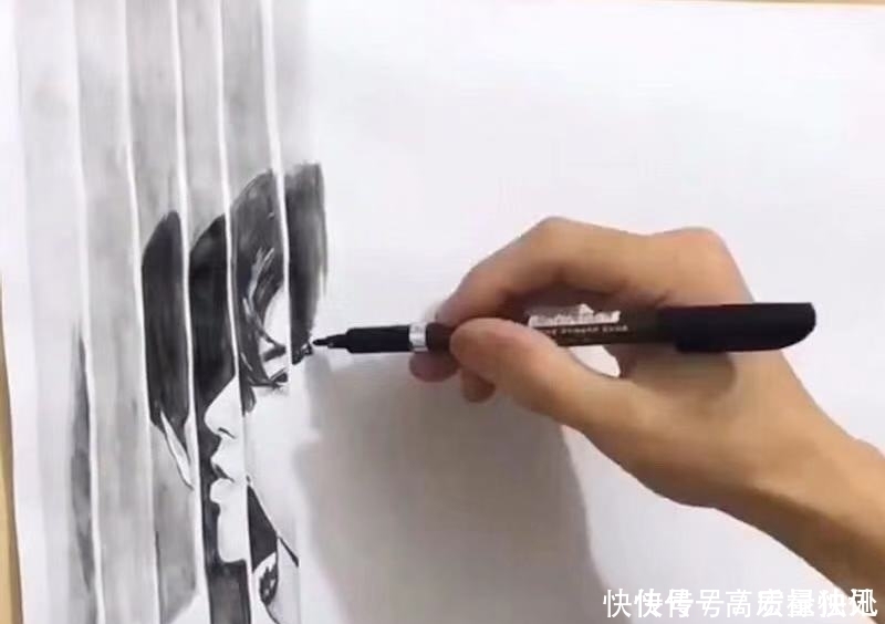 蔡徐坤|美术生画蔡徐坤，开头乱七八糟，看到成品：大佬，想法很独特呢！