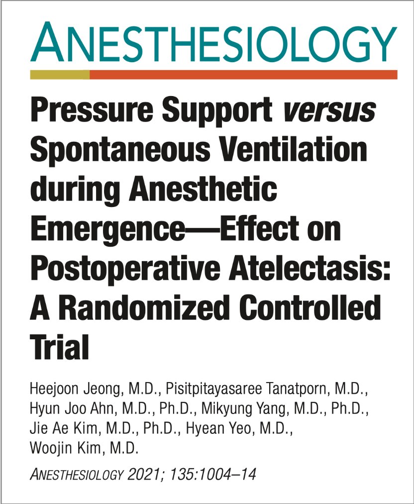 围术期|文献速递丨麻醉苏醒期间压力支持通气与自主通气对术后肺不张的影响：一项随机对照试验